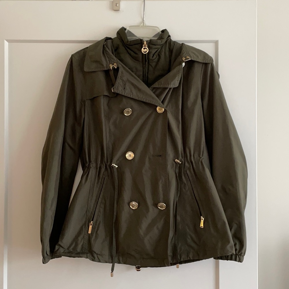 Michael Kors Green Windbreaker; Size S